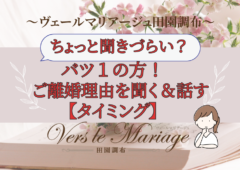 再婚者！ご離婚理由をお話しする＆お聞きになるタイミング